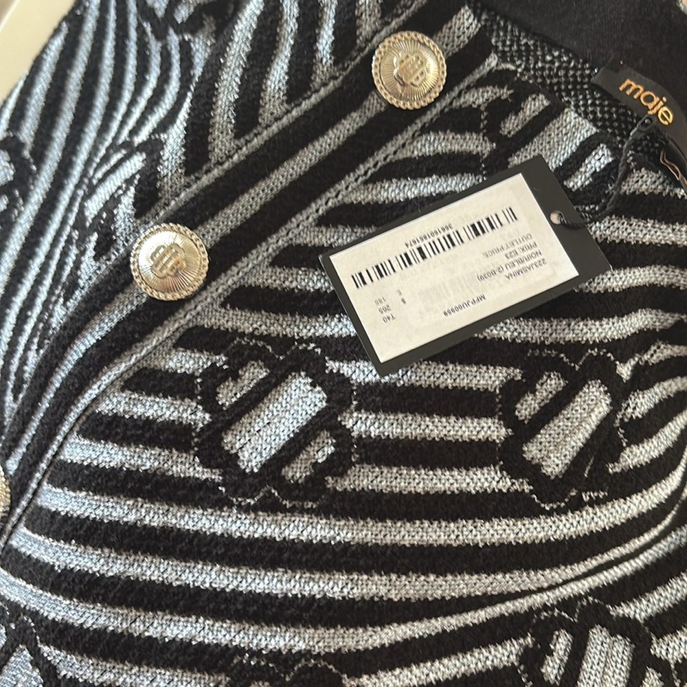NWT Maje Black and White Embellished A-Line Mini Skirt - Picture 4 of 4
